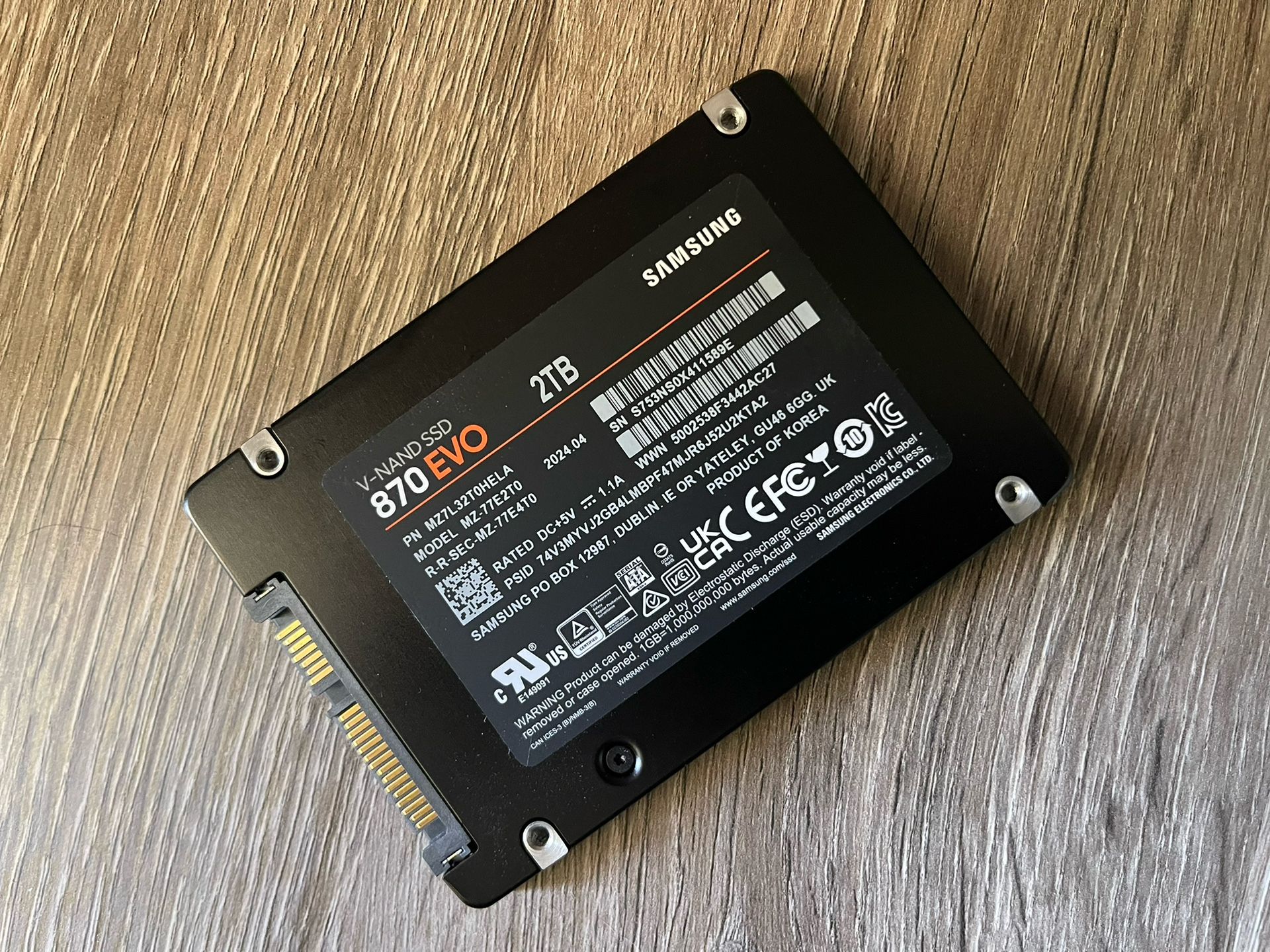 Samsung 870 EVO 2TB Inch SATA Internal SSD - Main Image