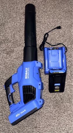 40V Battery Powered Blower with Battery and Charger, and Corded Electric Mower
