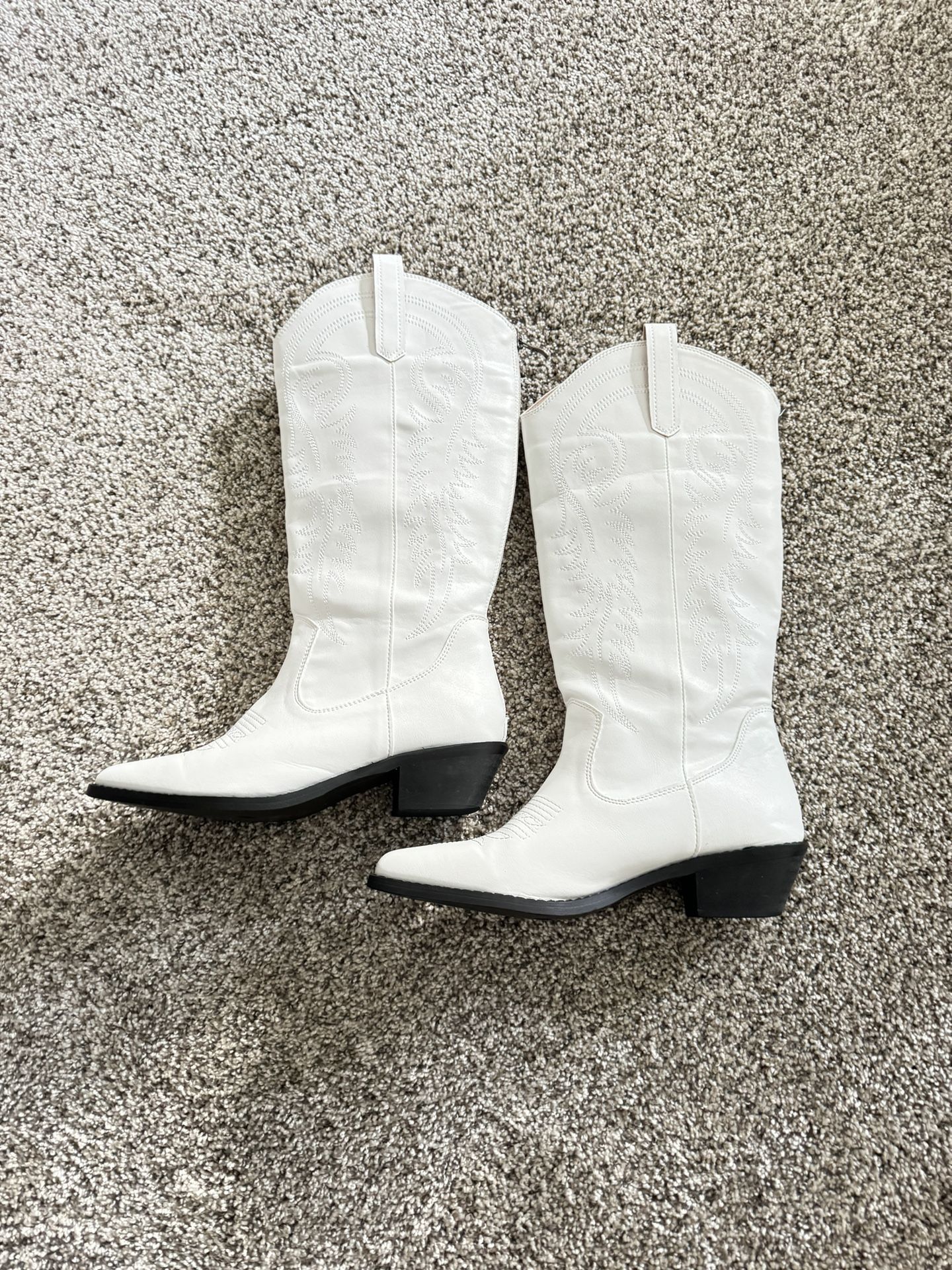 Cowgirl White Boots Western Woman Size 8.5