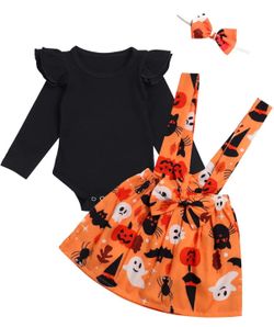 Halloween Skirt Romper Headband Baby Girl Outfit 6-12month