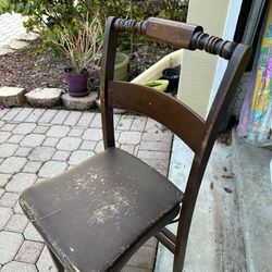 Antique Wood Folding Chair 
