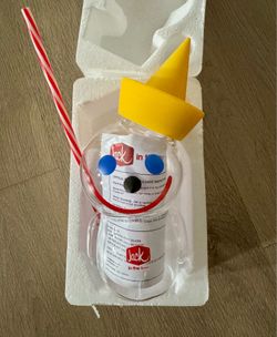 Glass Jack Sipper with straw and lid