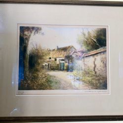 Simone Haumont Landscape Watercolor Signed & Numbered Lithograph Framed 82/250