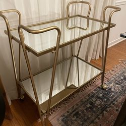 Two Tiered Mirrored Bar Cart