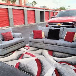 Sleeper Couch and Loveseat Set 