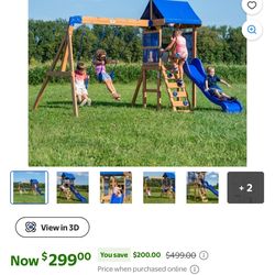 Backyard Discovery Aurora Wooden Cedar Swing Set