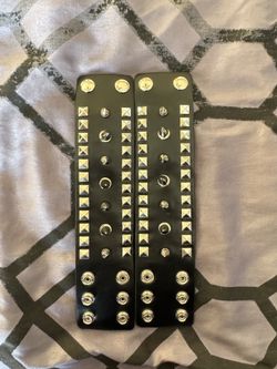 Pyramid Spike Faux Leather Cuff Bracelet
