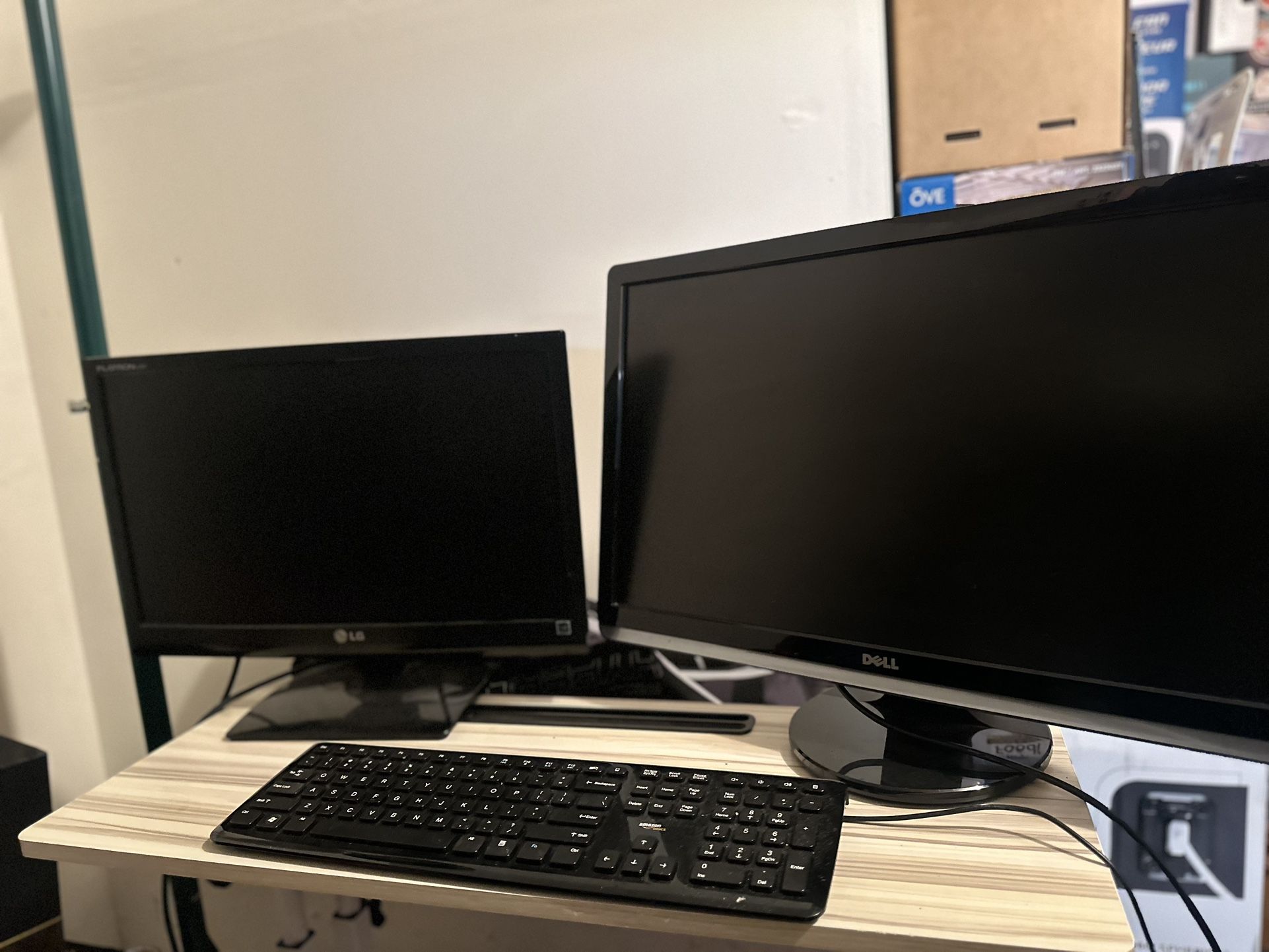 Two Monitors & Keyboard