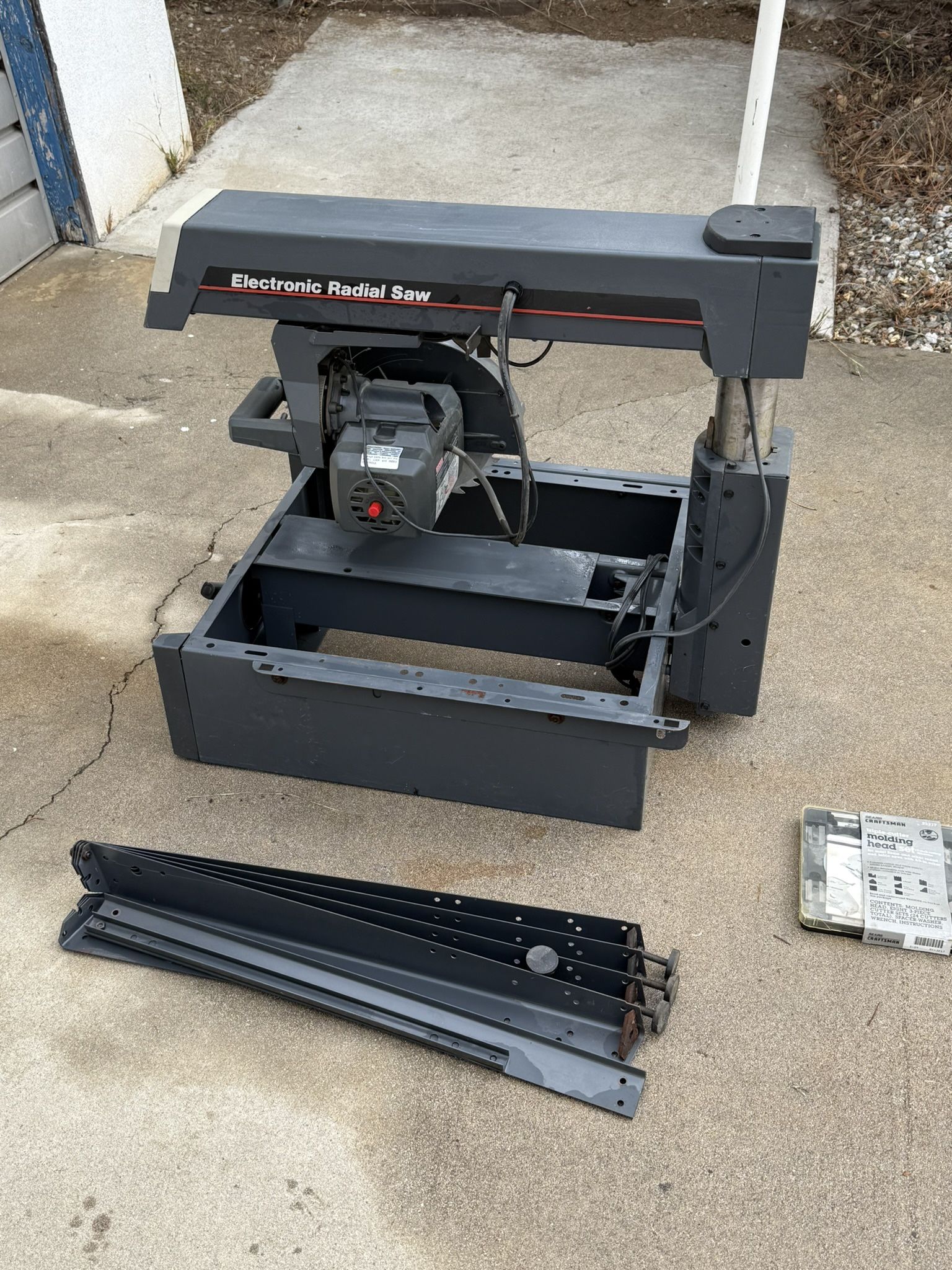 Craftsman 10’’ Electronic Radial Saw 2.5 HP w/ bonus Triple Cutter Molding Set Vintage High Grade Sears W/ Stand Legs 🧰 🛠️