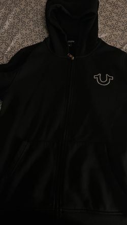 True Religion Black Zip-Up Hoodie