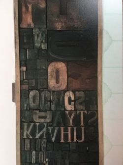 Printing Press Typesetters Drawer With Letter Blocks