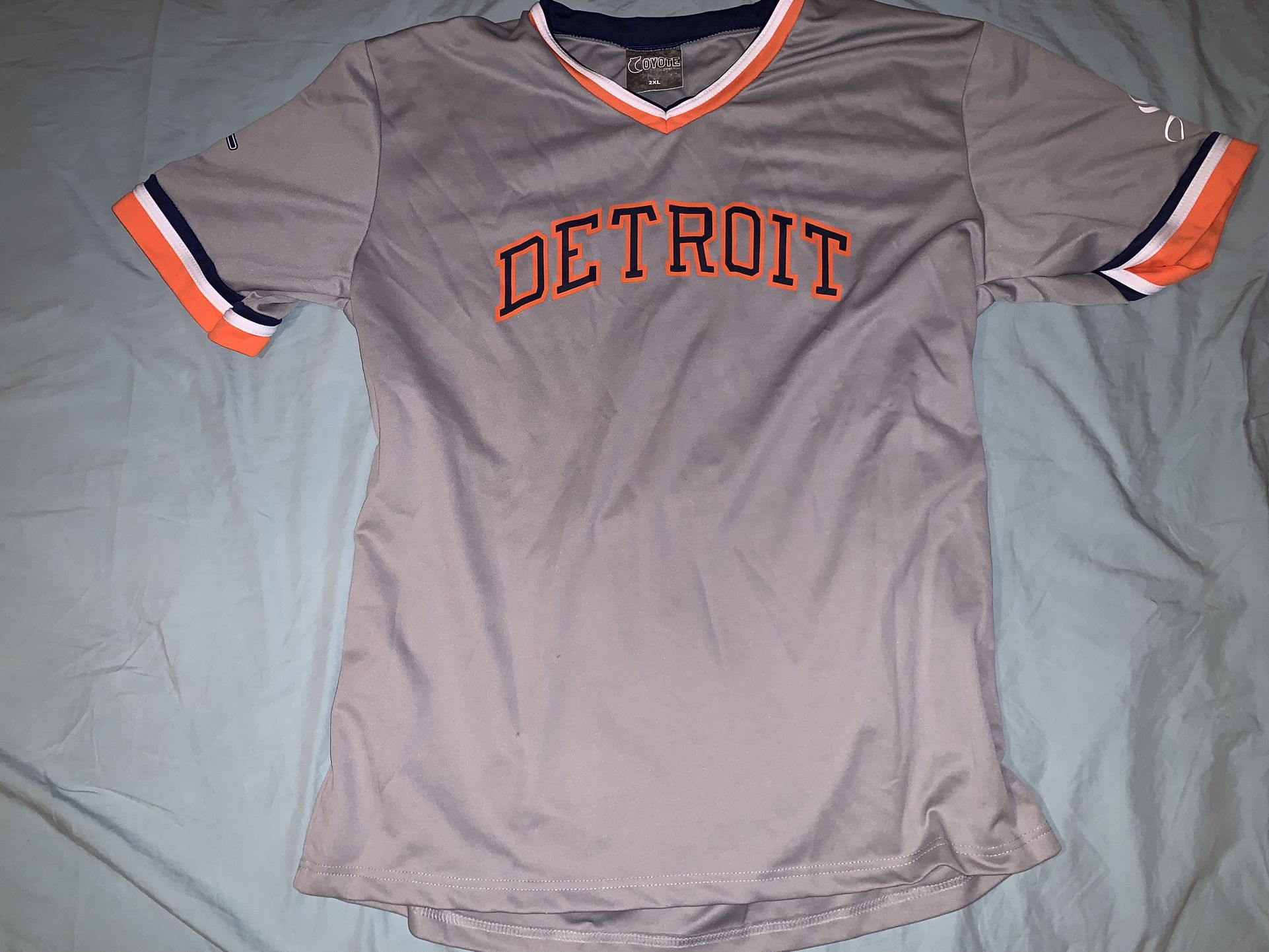 Detroit Tigers Silver Alan Trammell Jersey Retirement Shirt; Men’s XXL