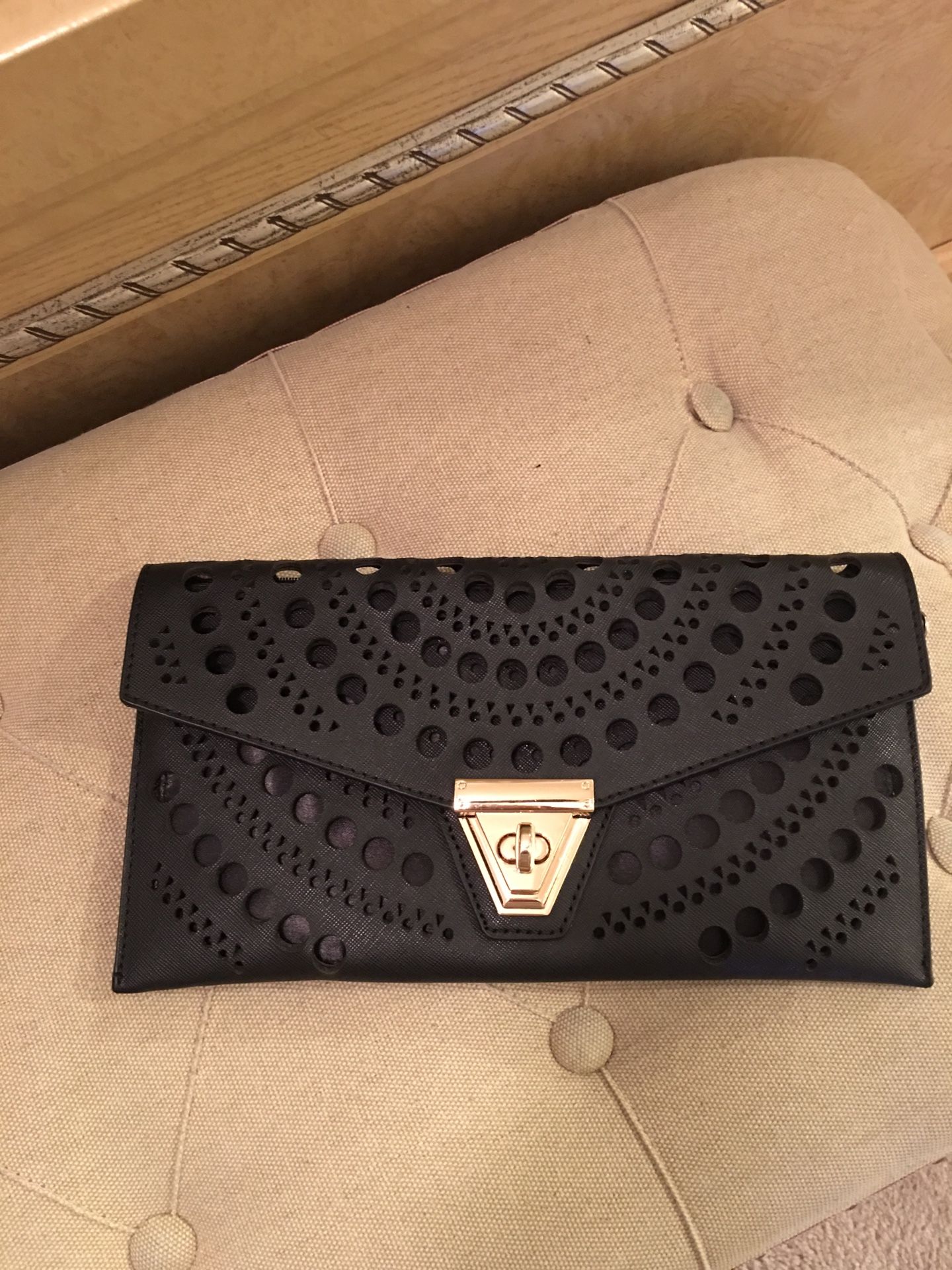 Black Leather Clutch Bag