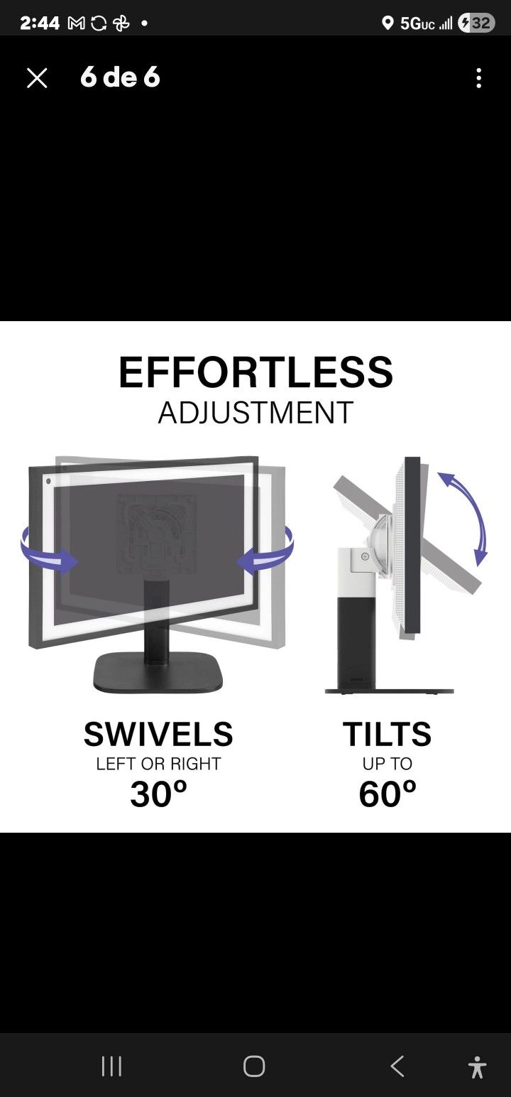 Sanus - Echo Show 15 Tilt and Swivel Stand - Black