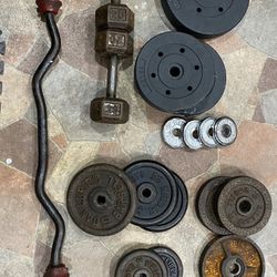 Standard Plates,dumbbells & Curl bar