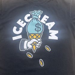 ICECREAM CASH RULES TEE - BLACK Size large 