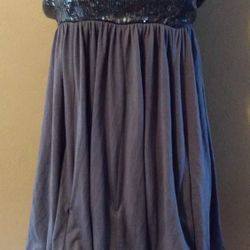 Steve Madden Gray Gathered Strapless Dress sz XS