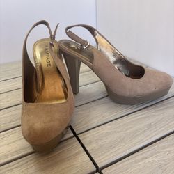 Brown Suede Rampage Heels, Size 9