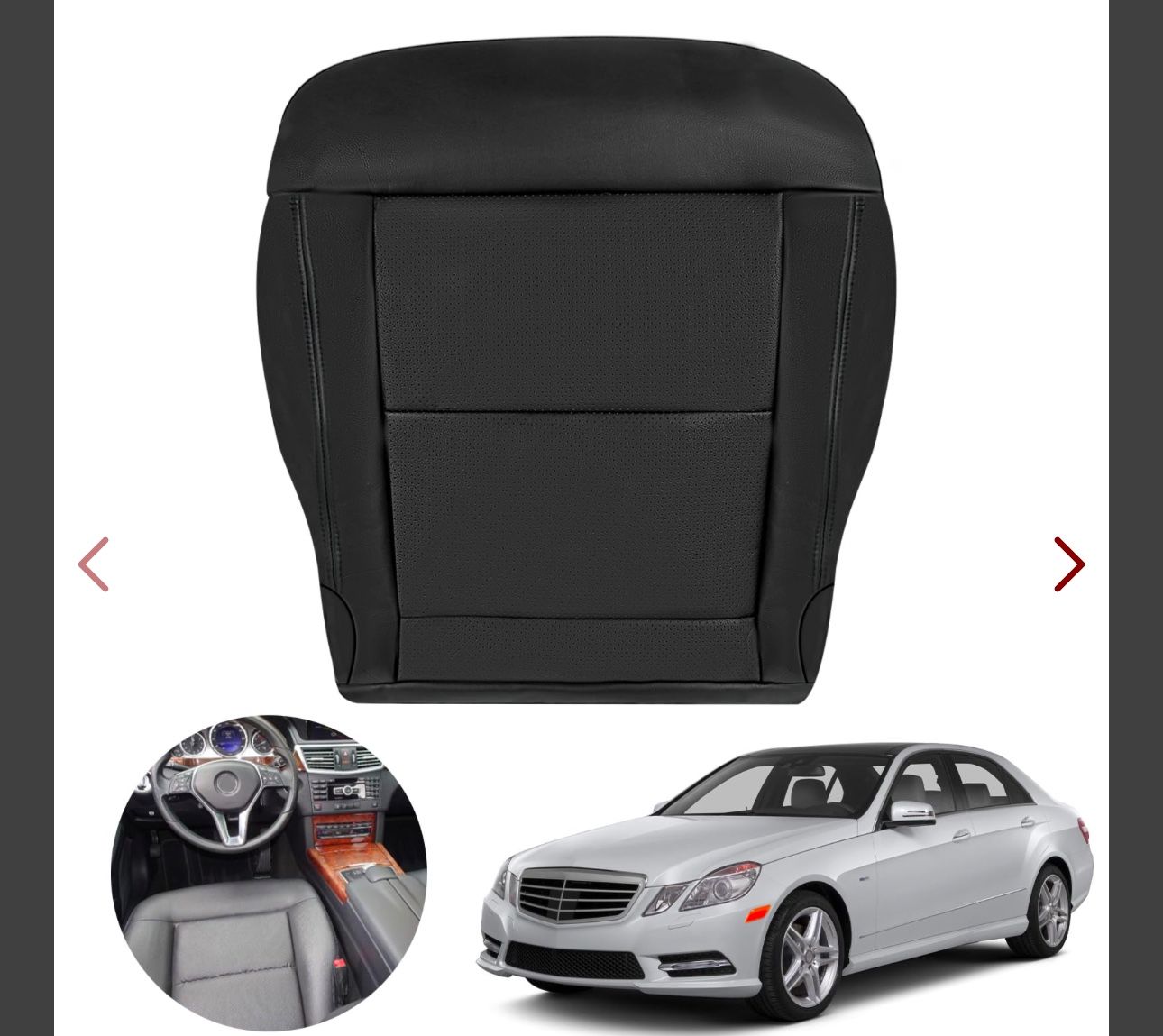 Kistrba Driver Side Seat Cover Compatible With 2010-2014 Mercedes Benz E350 E550 (Not For Sport), Bottom Leather Seat Cover Replacement For Mercedes A