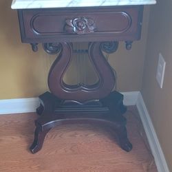 Vintage Harp Base End Table
