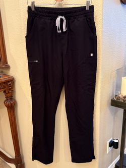 Figs Women Black Yola Skinny Technical Collection Scrub Pants Size Medium
