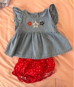 Girl Baby clothes - red white and blue