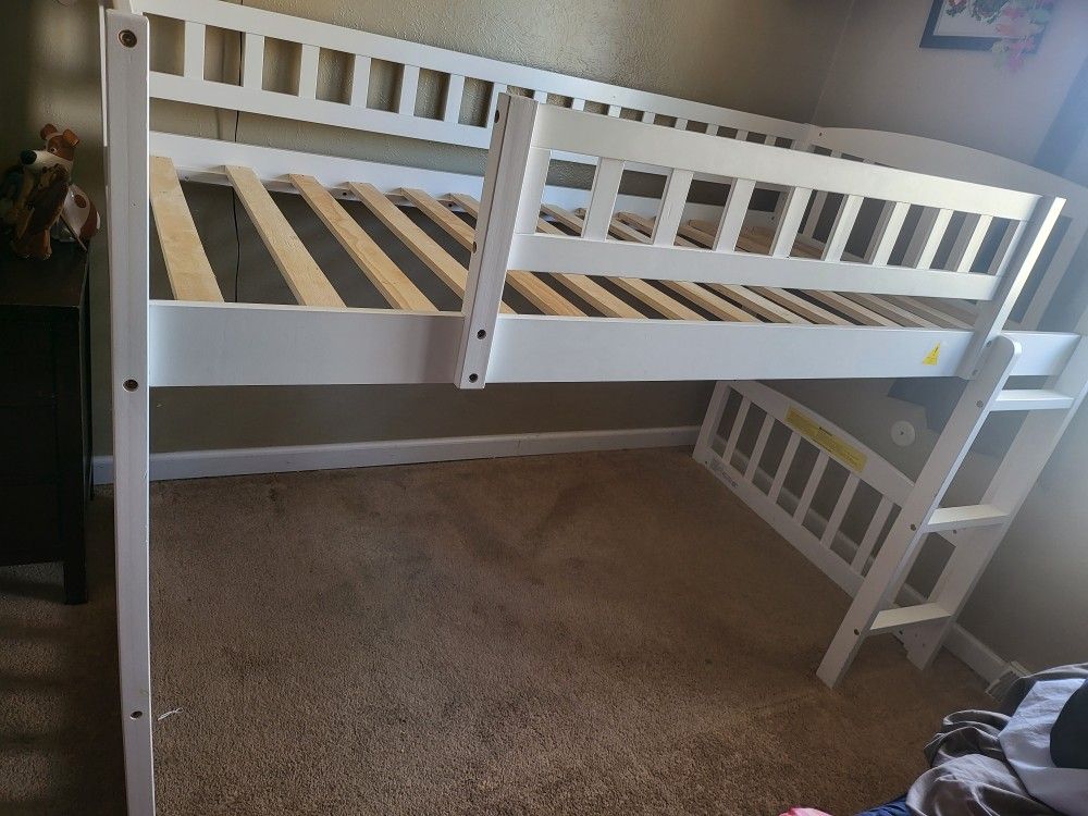 Cama Alta Para Niña Con Resbaladilla