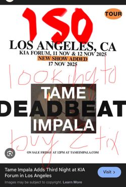 ISO TAME IMPALA TIXS LA
