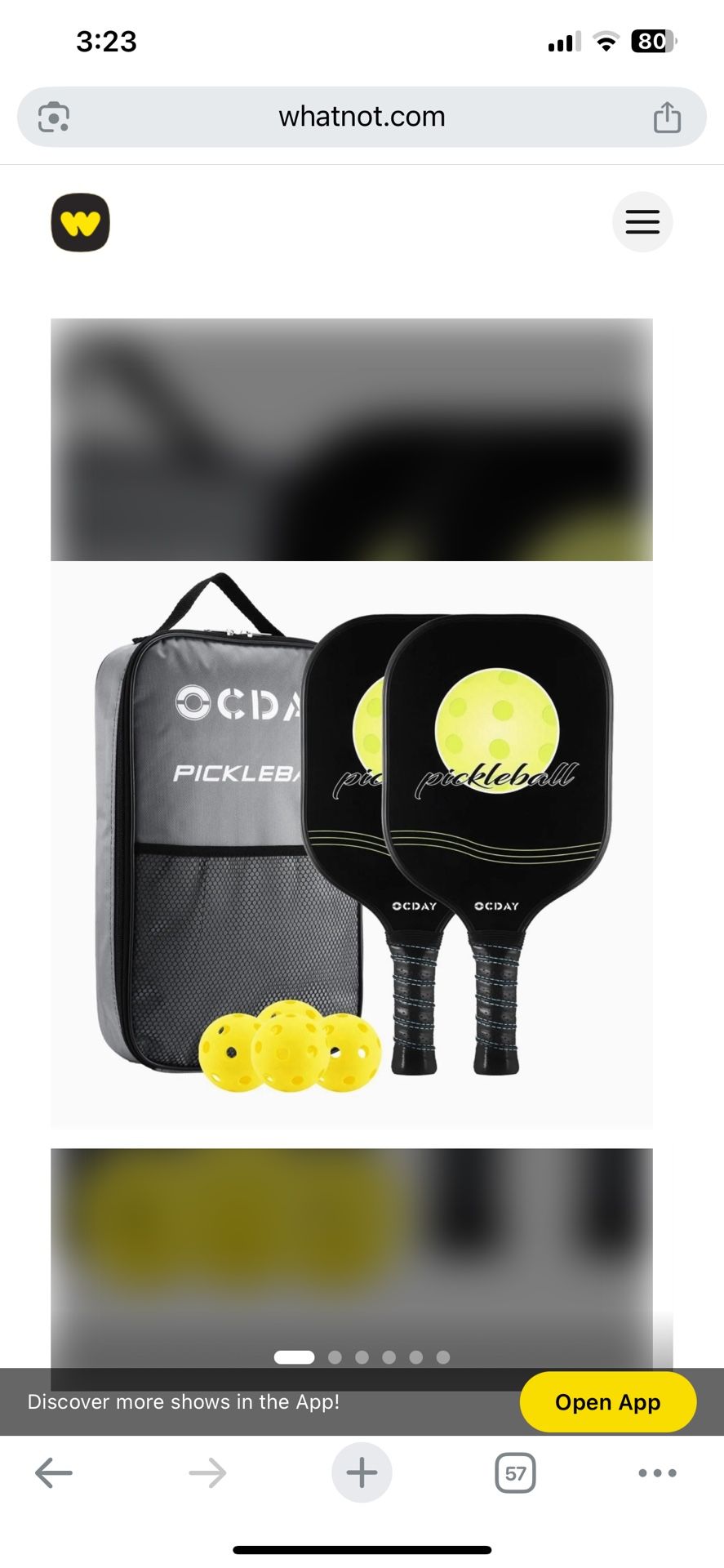 OCDAY Pickleball Paddle Set W/ 4 Balls +Sling Backpack Pickle Ball set Premium