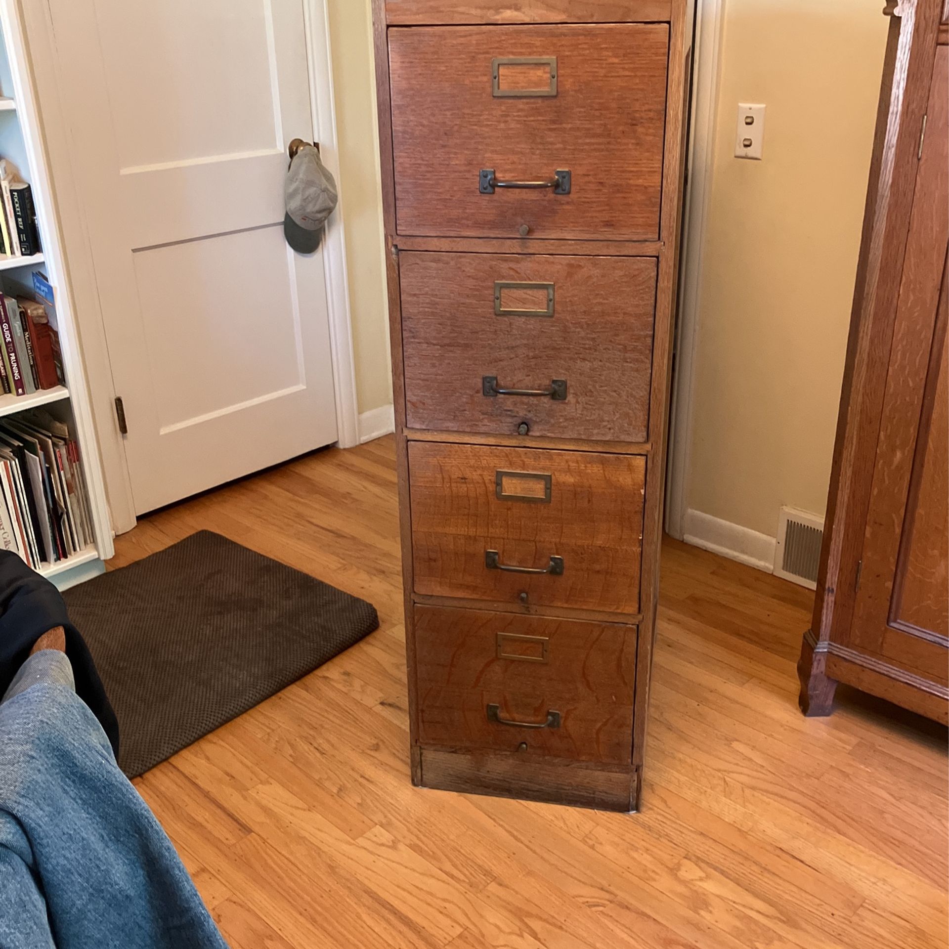 Antique Oak 4 Drawer File Cabinet $150/BO