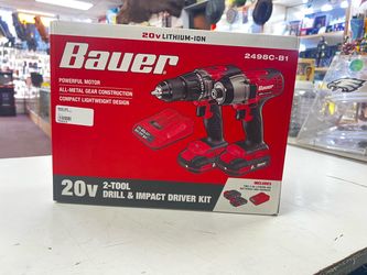 Bauer 2498C-B1 20V 2-Tool Drill and Impact Driver Kit