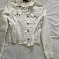 White Fitted Denim Jacket 