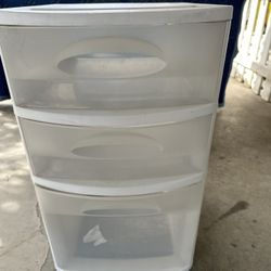 Plastic 3 Drawer White 
