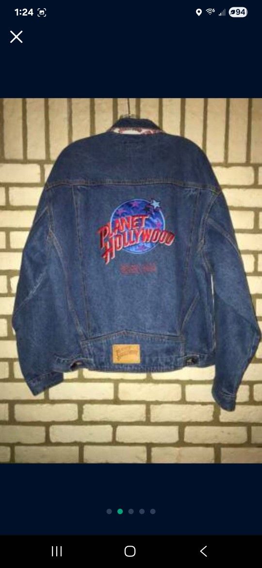 Vintage Planet Hollywood Denim Jeans Jacket