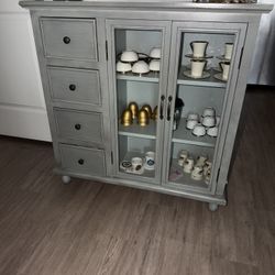 Modern Gray Cabinet – Excellent Condition
