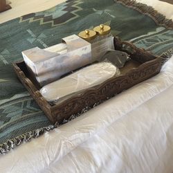 Mexican style wood serving tray