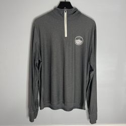 Vuori Uluwatu Pullover Hoodie Dark Gray V169 Water Tech Quarter Zip Mens Large