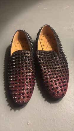 Moretti Black Label Spiked Glitter Loafers