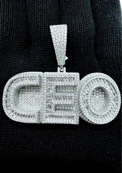 CEO Iced Out 925 Silver Moissanite Pendant