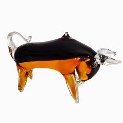Art Glass Charging Bull