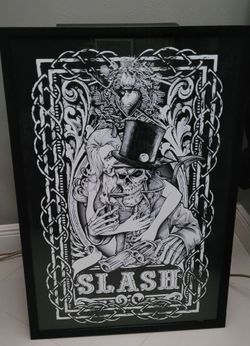 Slash B&W tattoo skeleton revolver cigar custom framed poster.