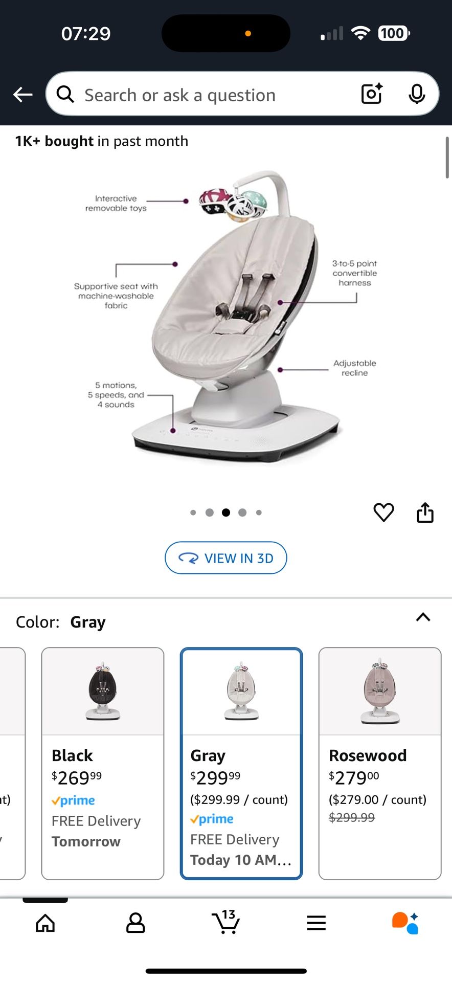 4moms MamaRoo Multi-Motion Baby Swing