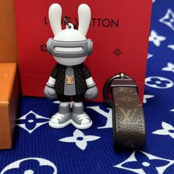 Louis Vuitton Gray Bunny & Leather Strap Combo Set - New in Box Luxury Gift