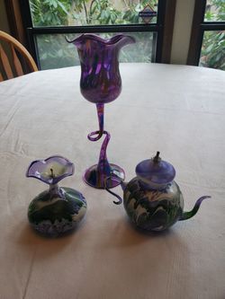 Penco Hand Blown Glass Oil Lamps , Candle Holder