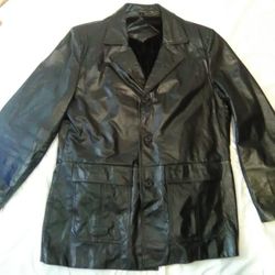 Vintage 1970's Leather Jacket Coat Fight Club Blazer Pimp Men's XL