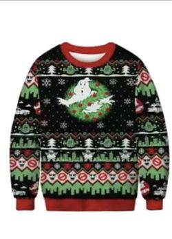 Brand new Unisex-GHOSTBUSTERS - CHRISTMAS, HALLOWEEN SWEATER- OFFICIAL, LICENSED -XMAS - Size Small