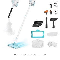 INSE Steam Mop,All-in-One Scrubbing and Sanitizing Detachable Floor Steamer,11 Accessories for Upholstery,Carpet & Furniture,Green