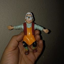 Geppetto Pinocchio Father 90s Just Bend Em Rubber Figure 