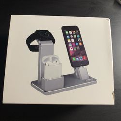 Three Way IPhone, Apple Watch, And AirPods 1st and 2nd Generation AirPods Charging Doc, Chargers NOT Included 