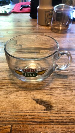 Friends TV Comedy Sitcom Mug Large 3" Central Perk Clear Glass Coffee Cup Big - Compare @$15